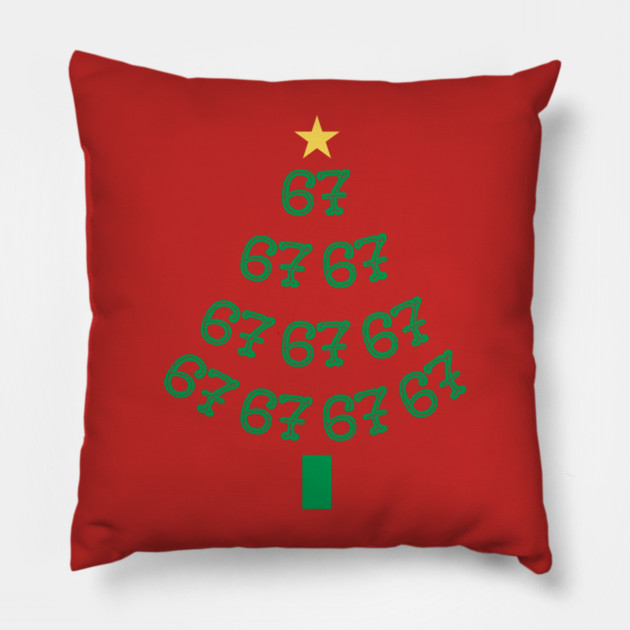67 Christmas Tree Pillow by Creatifly Graphic Tees