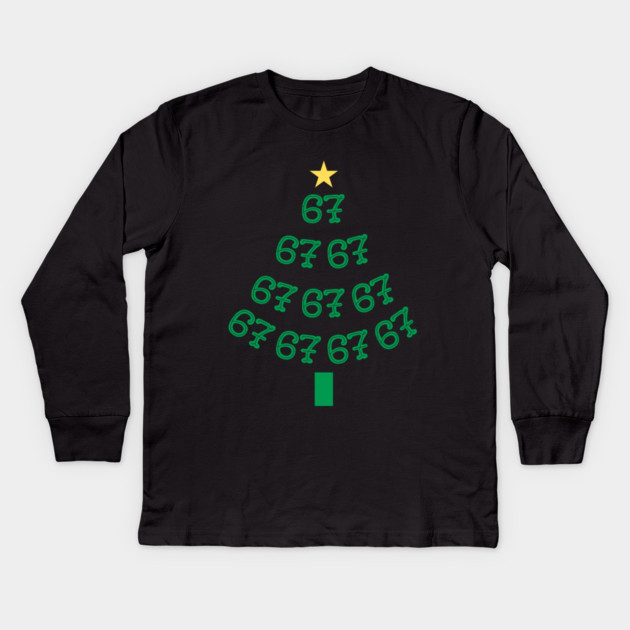67 Christmas Tree Kids Long Sleeve T-Shirt by Creatifly Graphic Tees