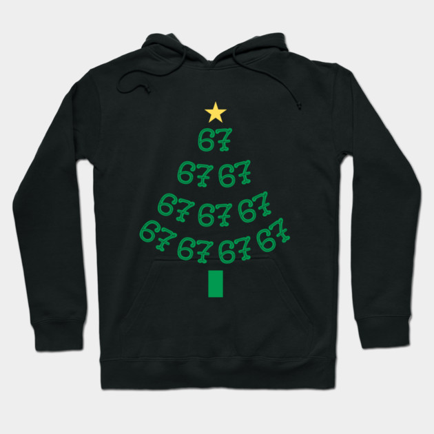 67 Christmas Tree Hoodie by Creatifly Graphic Tees