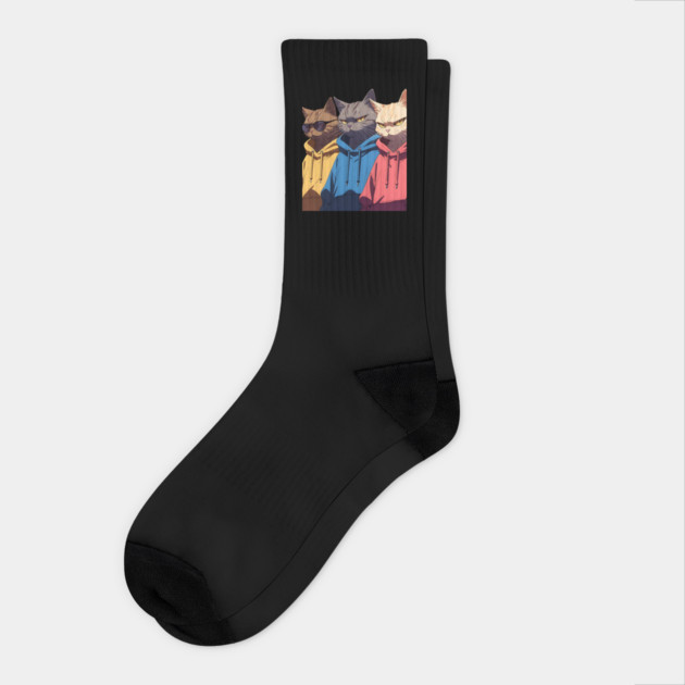 Cat Gang Socks by Pixel Threads 