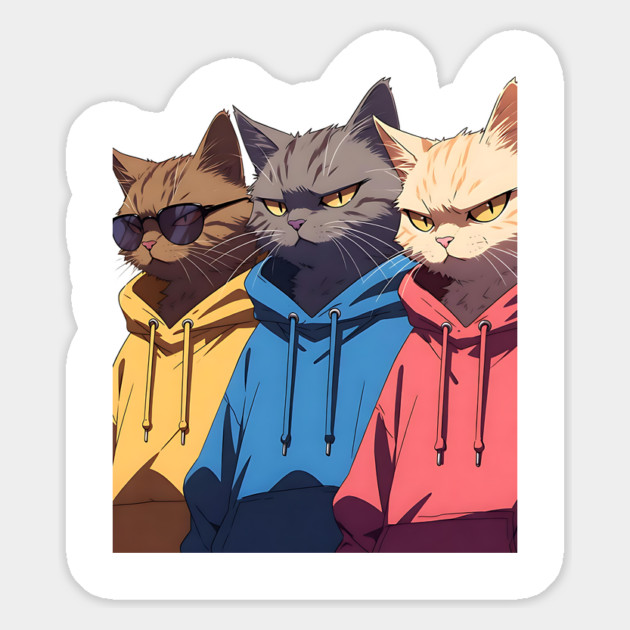 Cat Gang Magnet by Pixel Threads 