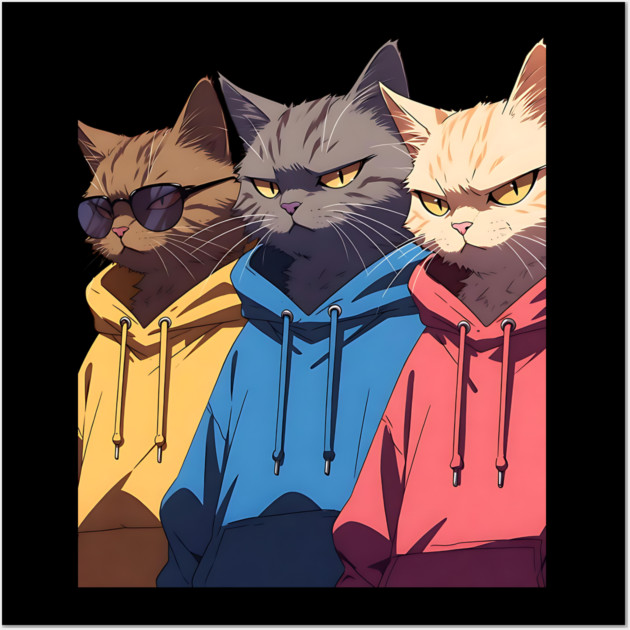 Cat Gang Wall Art by Pixel Threads 