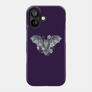 Bat With Night Blooms Vintage Moonlit Art Phone Case