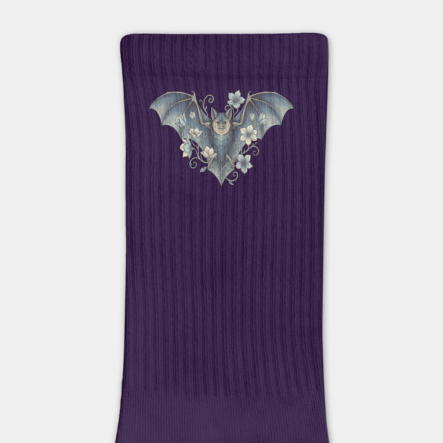 Bat With Night Blooms Vintage Moonlit Art by BirdsnStuff