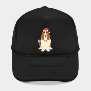 Funny Christmas Naughty Basset Hound Hat