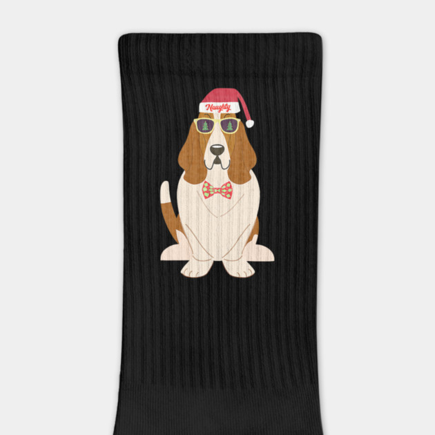 Funny Christmas Naughty Basset Hound by yangho