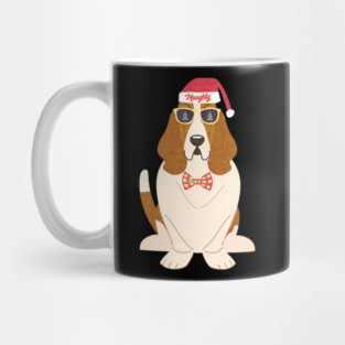 Funny Christmas Naughty Basset Hound Mug