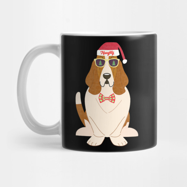 Funny Christmas Naughty Basset Hound by yangho