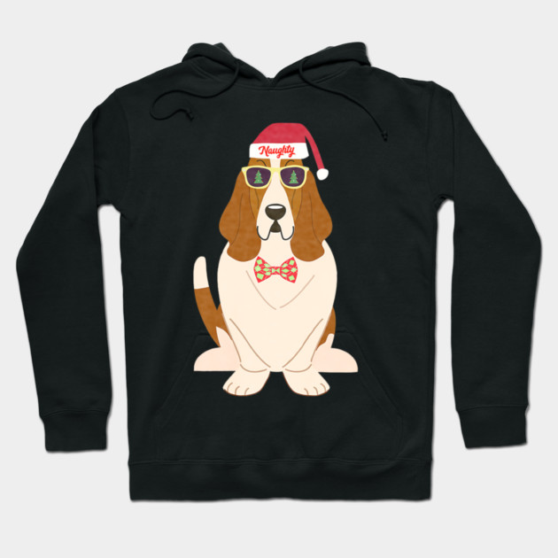 Funny Christmas Naughty Basset Hound Hoodie by yangho