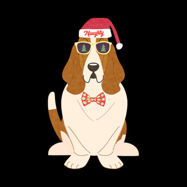 Funny Christmas Naughty Basset Hound by yangho