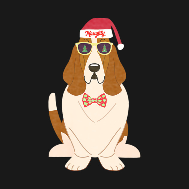 Funny Christmas Naughty Basset Hound by yangho