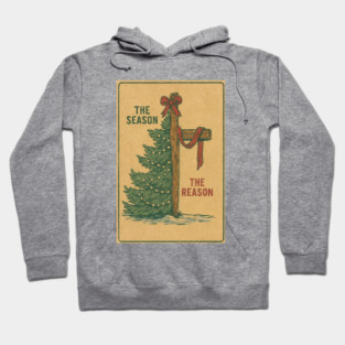 The Season The Reason Vintage Christmas Christian Faith Jesus Christ Hoodie