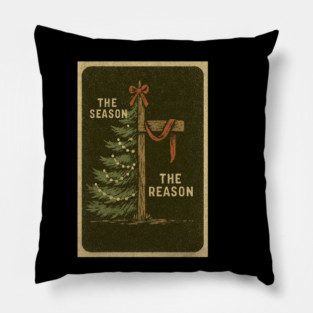 The Season The Reason Vintage Christmas Christian Faith Jesus Christ Pillow