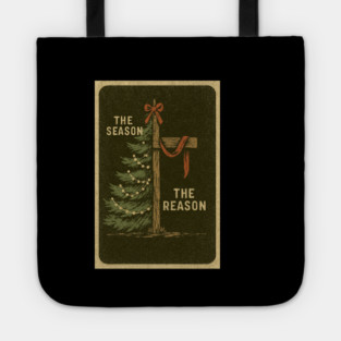 The Season The Reason Vintage Christmas Christian Faith Jesus Christ Tote