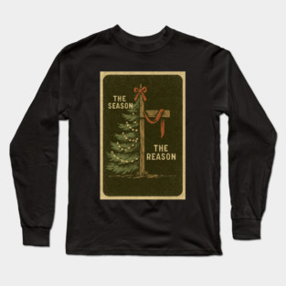 The Season The Reason Vintage Christmas Christian Faith Jesus Christ Long Sleeve T-Shirt
