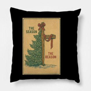 The Season The Reason Vintage Christmas Christian Faith Jesus Christ Pillow