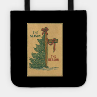 The Season The Reason Vintage Christmas Christian Faith Jesus Christ Tote