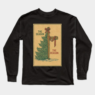The Season The Reason Vintage Christmas Christian Faith Jesus Christ Long Sleeve T-Shirt