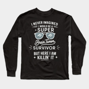 Super Cool Brain Tumor Survivor Awareness Gray Long Sleeve T-Shirt