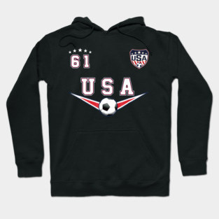 American USA Flag Soccer Jersey Favorite Lucky Number 61 Women Men Hoodie