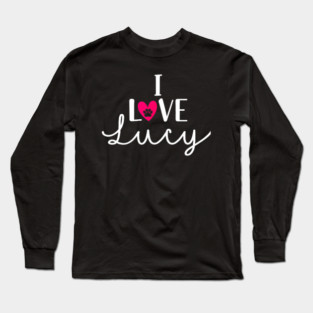 I Love Lucy A Love Heart Dog Paw Dog Pocket Long Sleeve T-Shirt