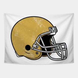 Retro Golden Football Helmet Tapestry