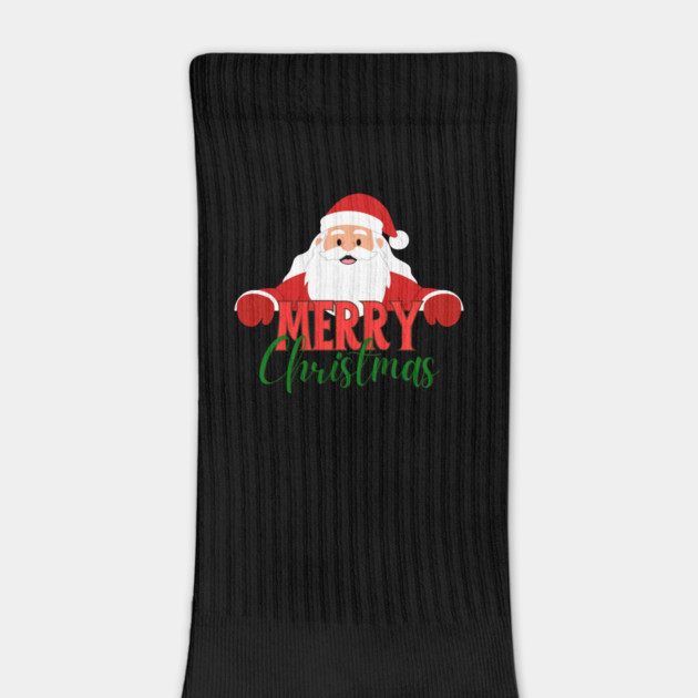 Merry Christmas Santa Peek - Cute Holiday Greeting by Creatifly Graphic Tees