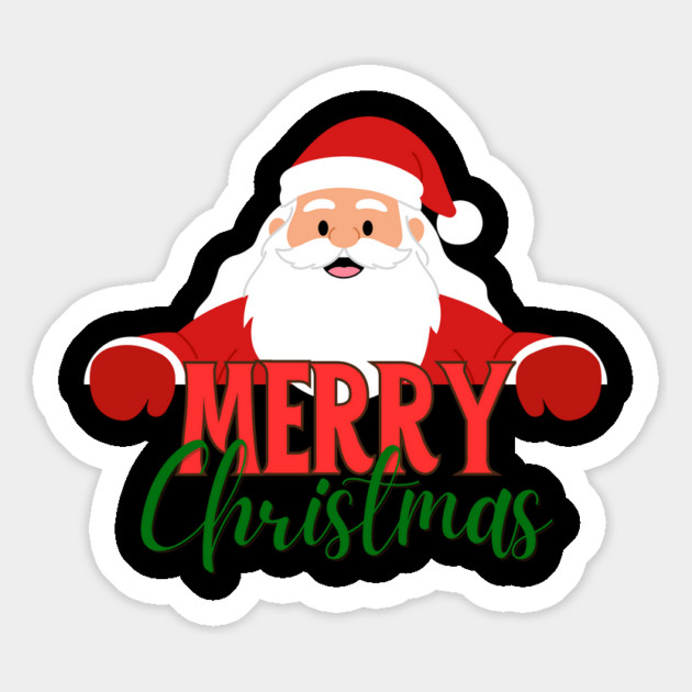 Merry Christmas Santa Peek - Cute Holiday Greeting Magnet by Creatifly Graphic Tees