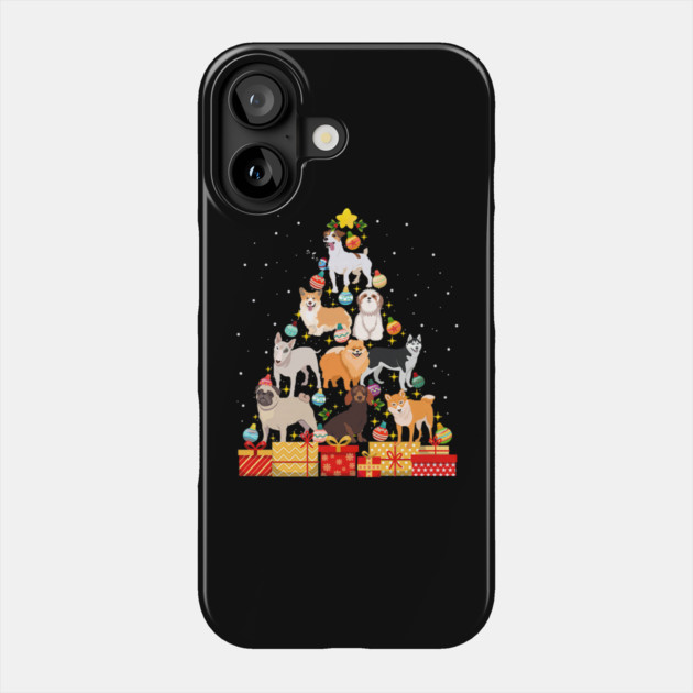 Funny Dog Christmas Tree Dog Lover Phone Case by yangho