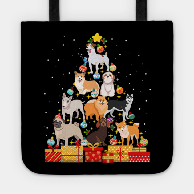 Funny Dog Christmas Tree Dog Lover Tote by yangho