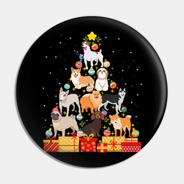 Funny Dog Christmas Tree Dog Lover Pin by yangho