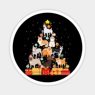 Funny Dog Christmas Tree Dog Lover Magnet