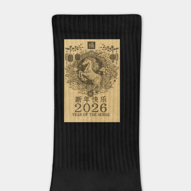 Chinese New Year 2026 Year, Horse Retro Zodiac by logiamerch