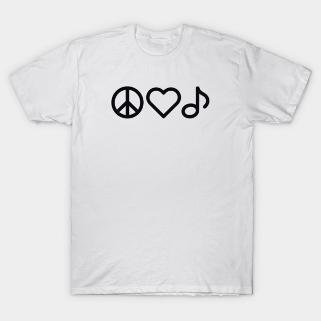 Peace love Music T-Shirt by CreativeSage