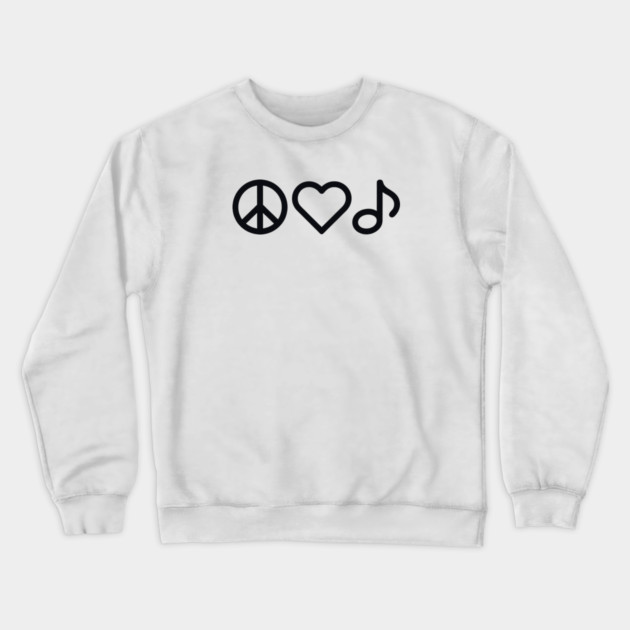 Peace love Music Crewneck Sweatshirt by CreativeSage