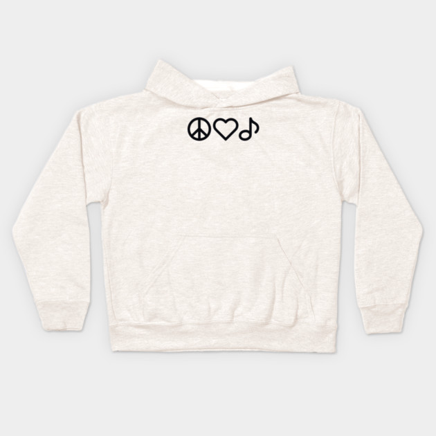Peace love Music Kids Hoodie by CreativeSage