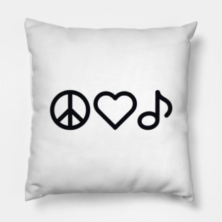 Peace love Music Pillow