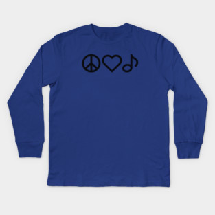 Peace love Music Kids Long Sleeve T-Shirt