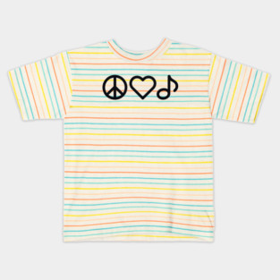 Peace love Music Kids T-Shirt