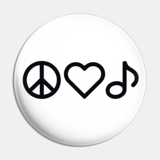 Peace love Music Pin