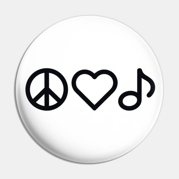 Peace love Music Pin by CreativeSage