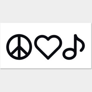 Peace love Music Posters and Art