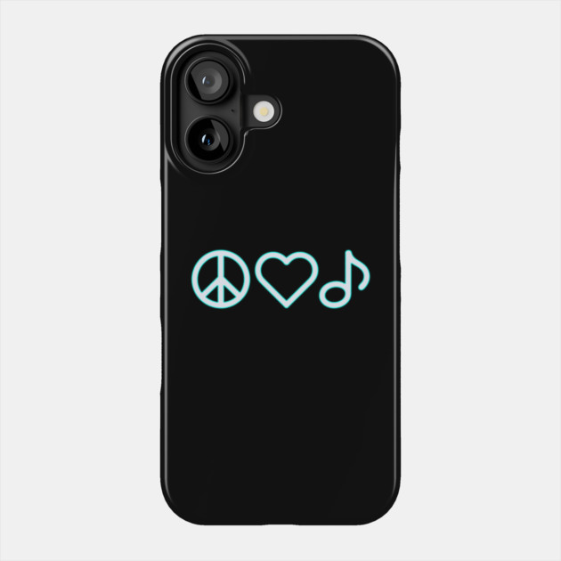 Peace Love Music Phone Case by CreativeSage
