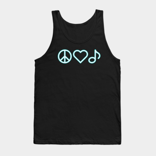 Peace Love Music Tank Top by CreativeSage