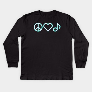 Peace Love Music Kids Long Sleeve T-Shirt