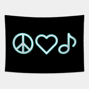 Peace Love Music Tapestry