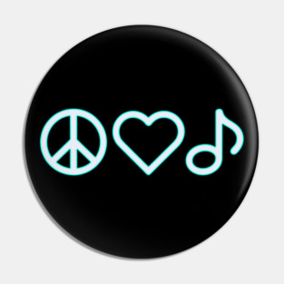 Peace Love Music Pin