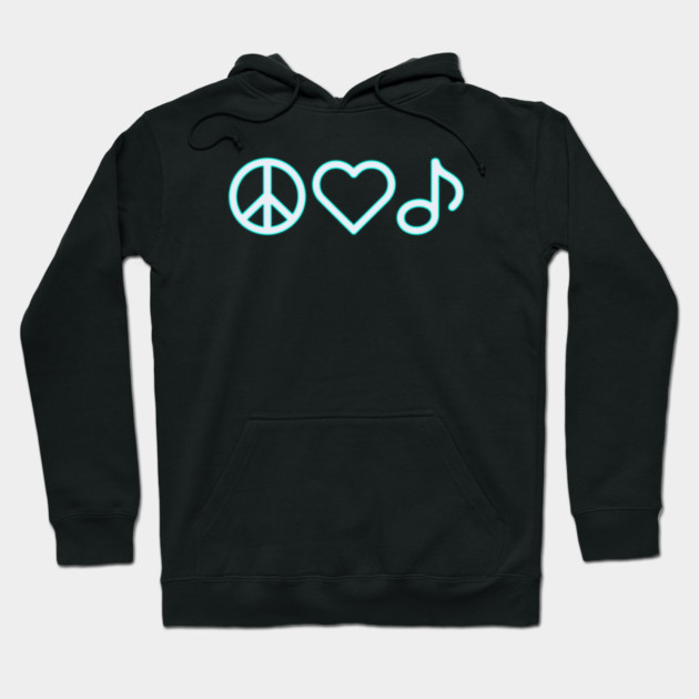 Peace Love Music Hoodie by CreativeSage