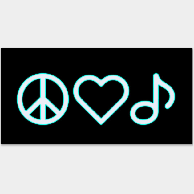 Peace Love Music Wall Art by CreativeSage