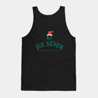 67 Six Seven Christmas Santa Hat and Christmas Lights Tank Top